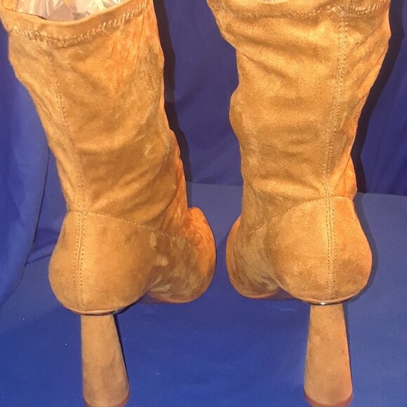 DUERO CATCH  ME IF YOU CAN HEELED BOOTIES-TAN( BRAND NEW !!!!!!!!!!!!!! - Picture 2 of 7